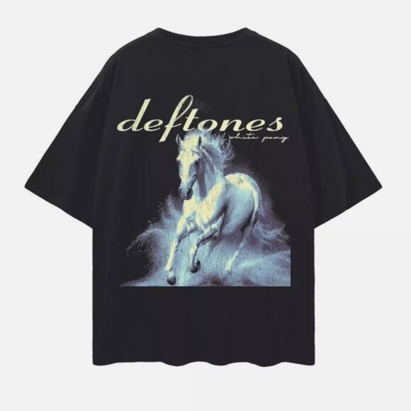 Deftones Shirt White Pony Short Sleeve Unisex Reprint Rock T-Shirt Tee - Picture 2 of 3